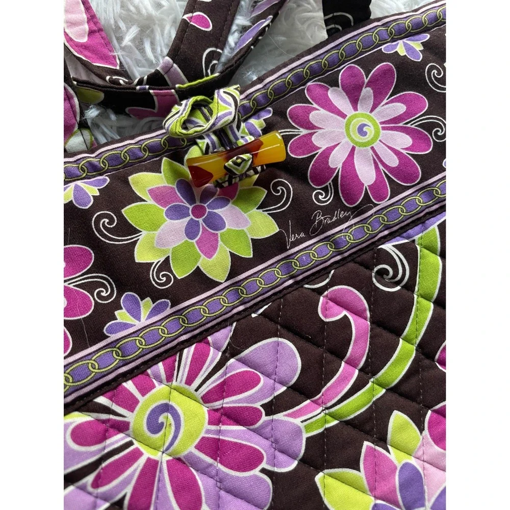 Vera Bradley RETIRED PURPLE PUNCH Quilted Tote Bag and Matching Wallet Set